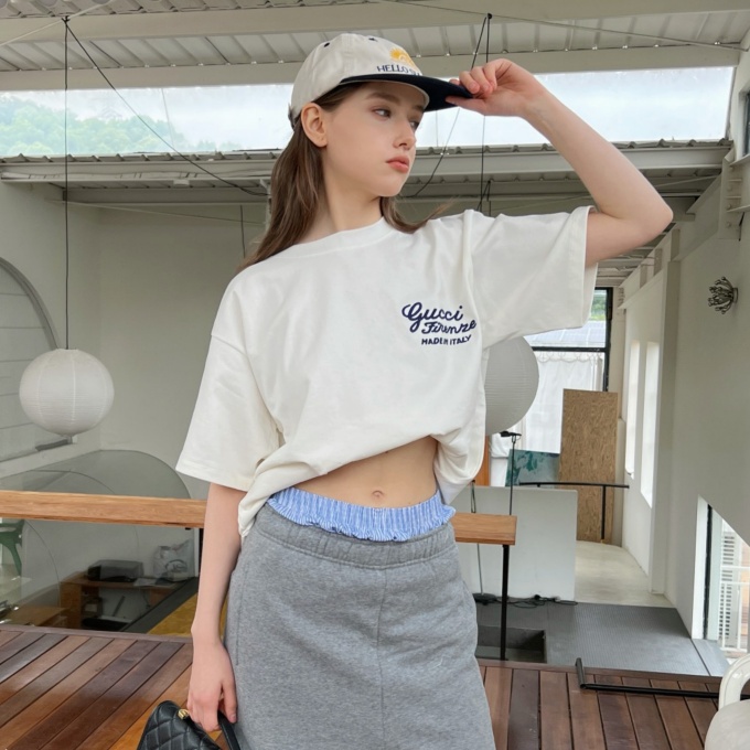 gucci firenze made in italy embroidered t-shirt